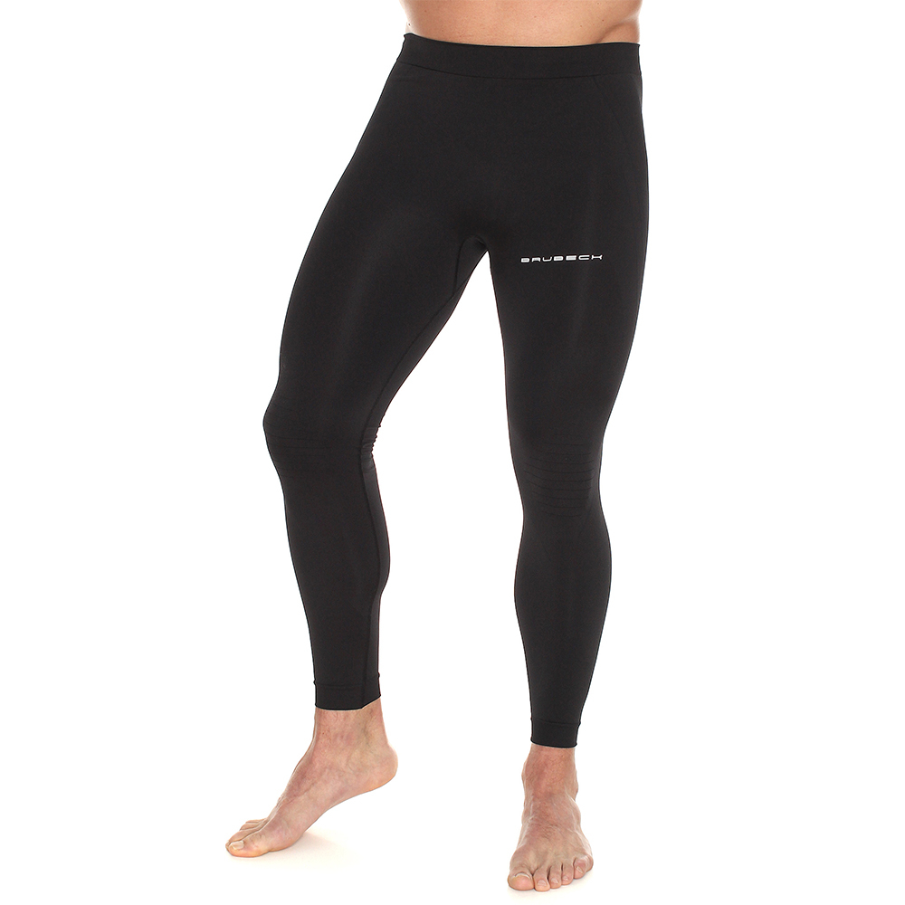 Męskie legginsy do biegania Brubeck RUNNING FORCE LE11460A black - M