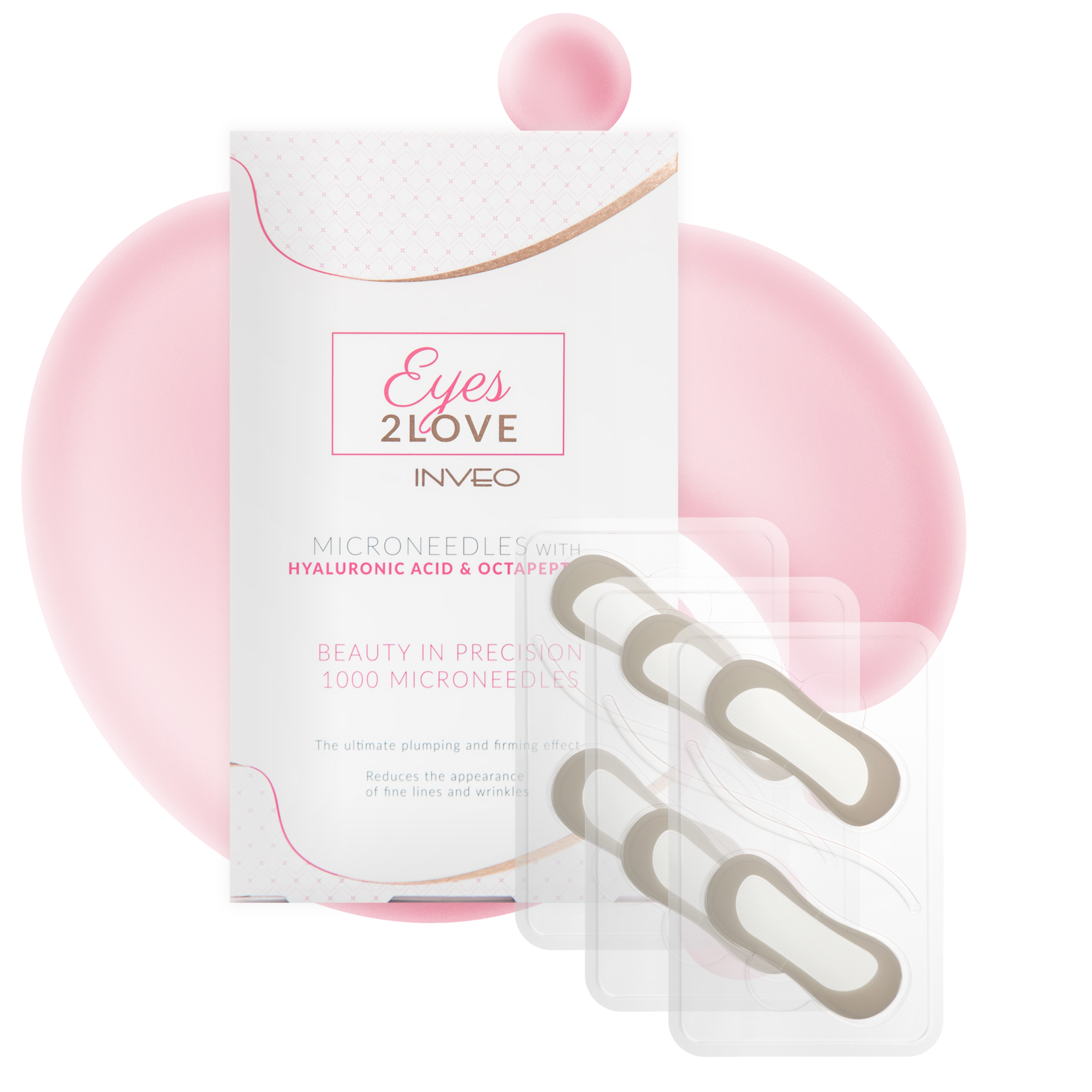 Inveo Eyes2Love płatki pod oczy z mikroigiełkami kwasu hialuronowego i oktopeptydów, 6 szt.