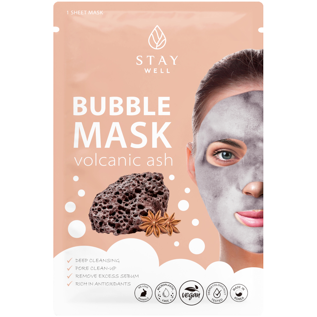 Stay Well Bubble Mask Volcanic Ash oczyszczająca maska do twarzy, 1 szt.