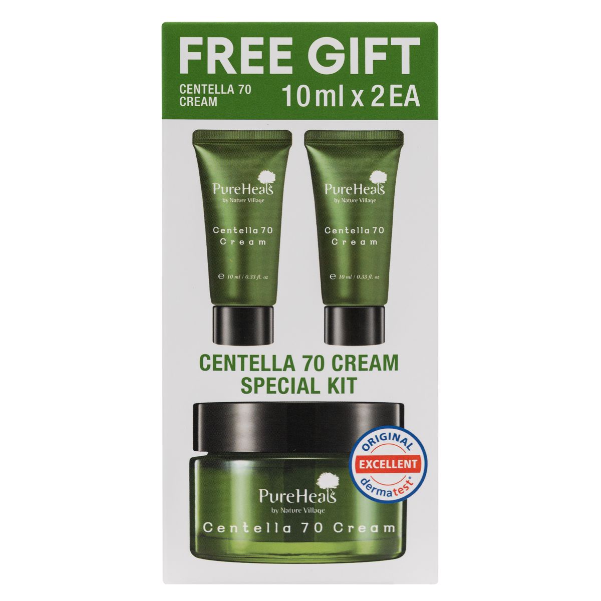 Pureheals Centella zestaw: krem do twarzy, 50 ml + krem do twarzy, 2x10 ml