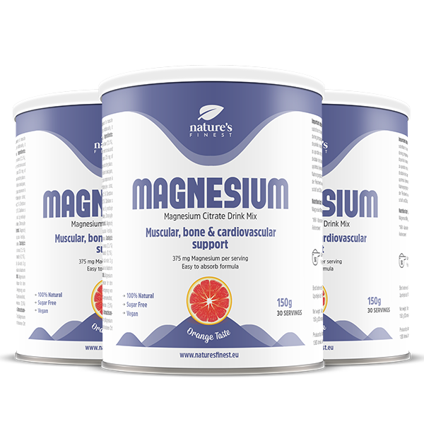 Nature's Finest Magnesium zestaw: suplement diety z magnezem, 3x150 g