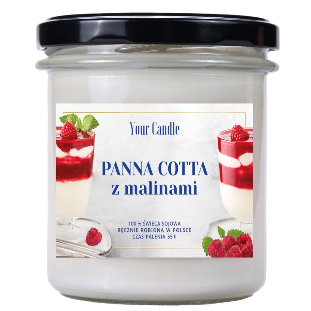Your Candle świeca zapachowa sojowa Panna cotta z malinami, 300 ml