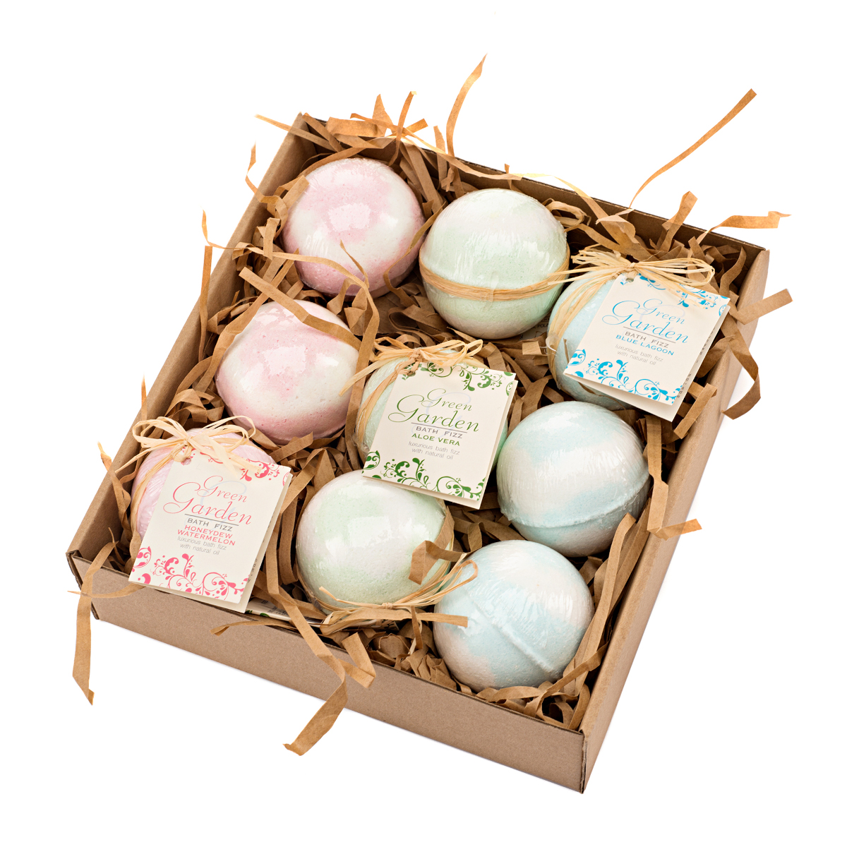 Green Garden zestaw: naturalne kule odprężające do kąpieli, 9 szt./1 opak.