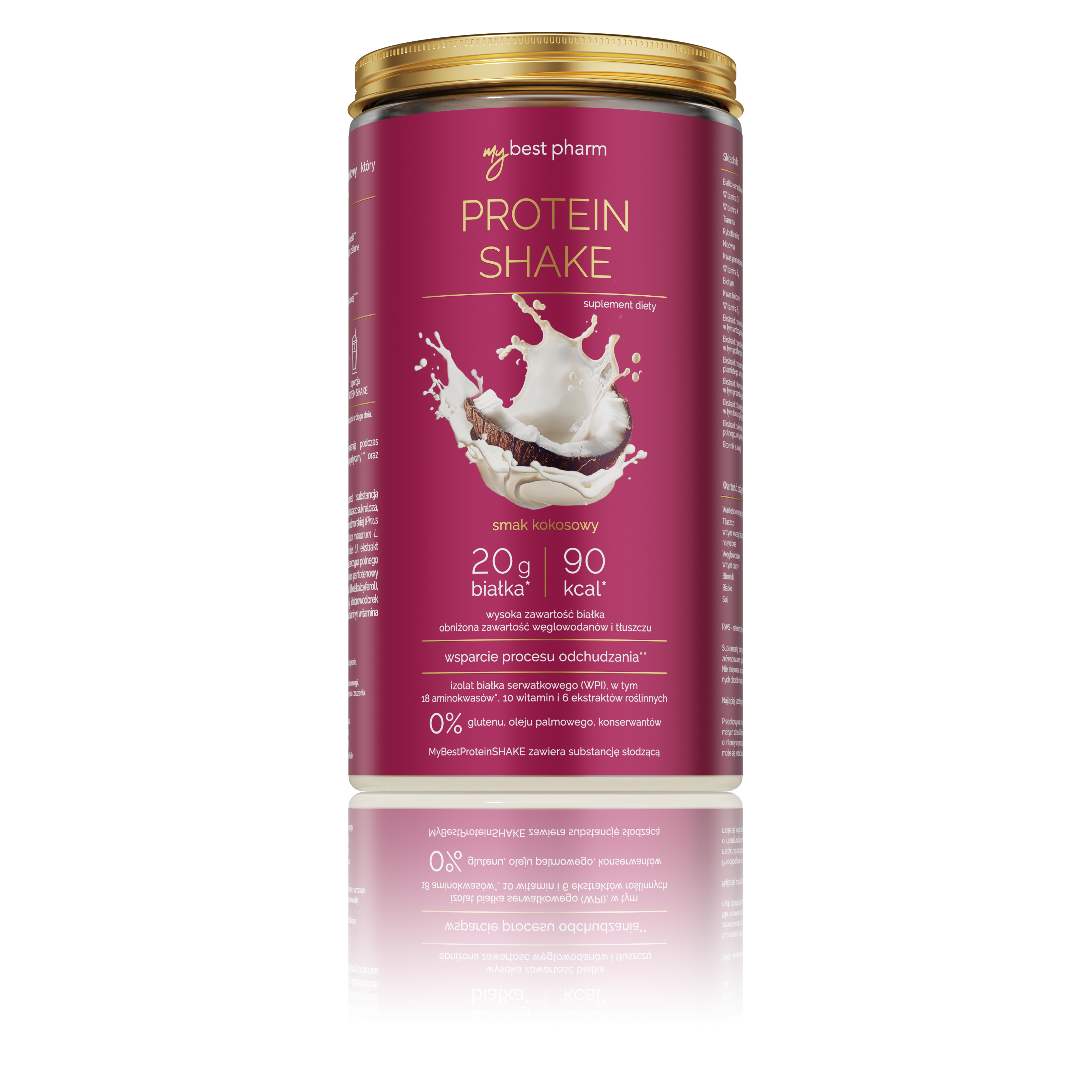 MyBestPharm MyBestProteinSHAKE suplement diety w proszku o smaku kokosowym, 450 g