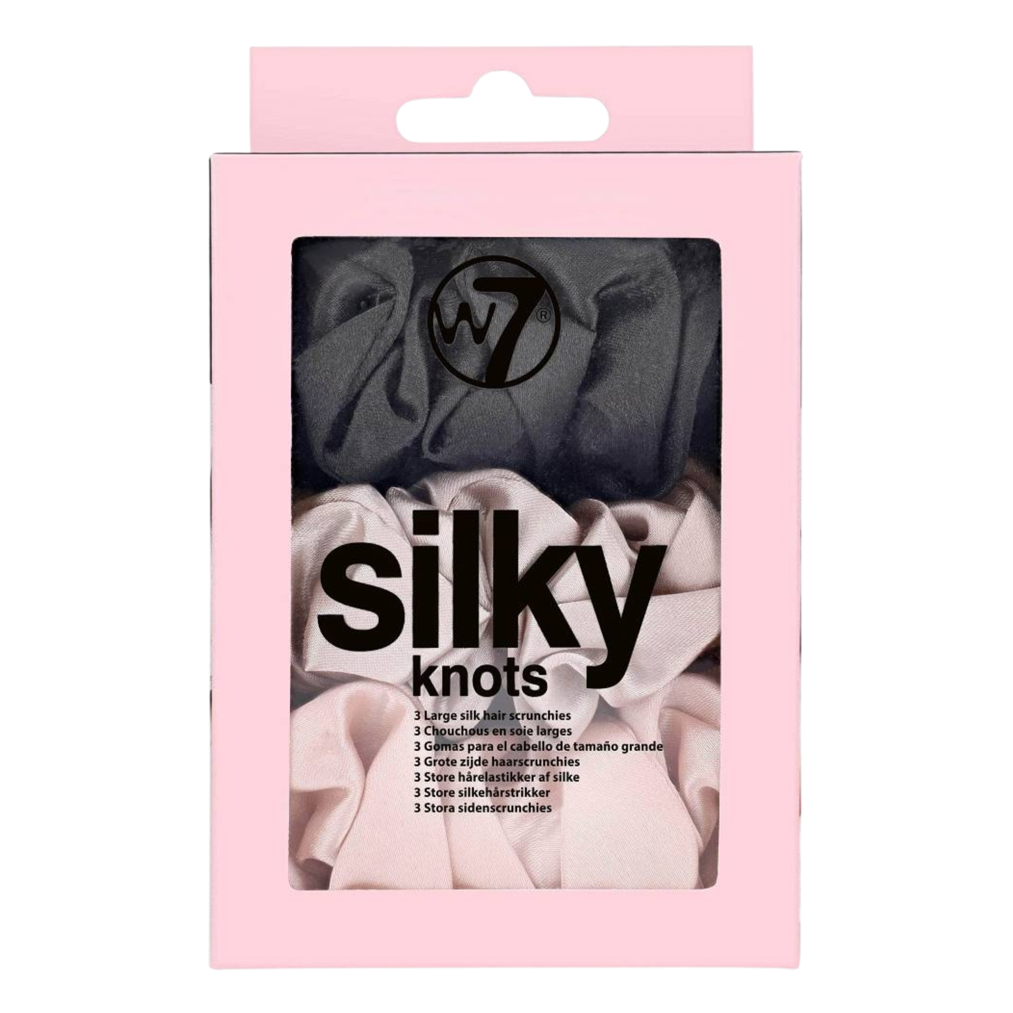 W7 Silky Knots jedwabne gumki do włosów Original, 3 szt./1 opak.