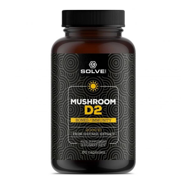 Solve Labs Witamina D2 MUSHROOM D2 Shiitake 2000 IU suplement diety, 60 kaps./1 opak.