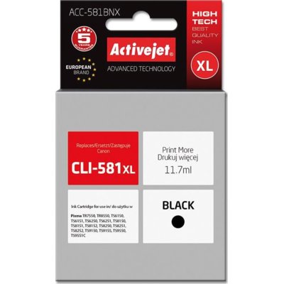 Tusz ACTIVEJET do Canon CLI-581BK XL Czarny 11.7 ml ACC-581BNX