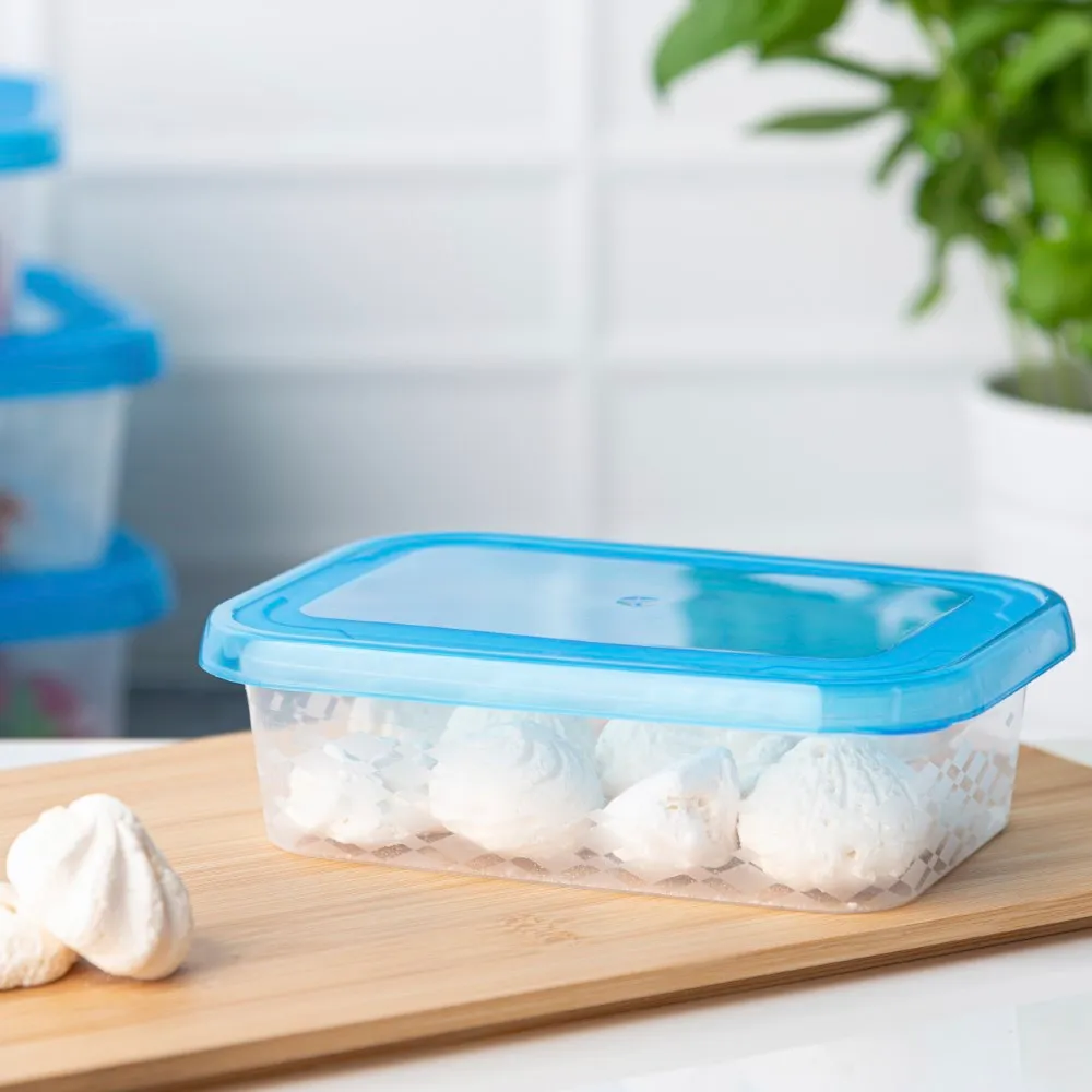 Pojemnik na żywność z pokrywą BranQ Blue Box prostokątny 0,5 l niebieski