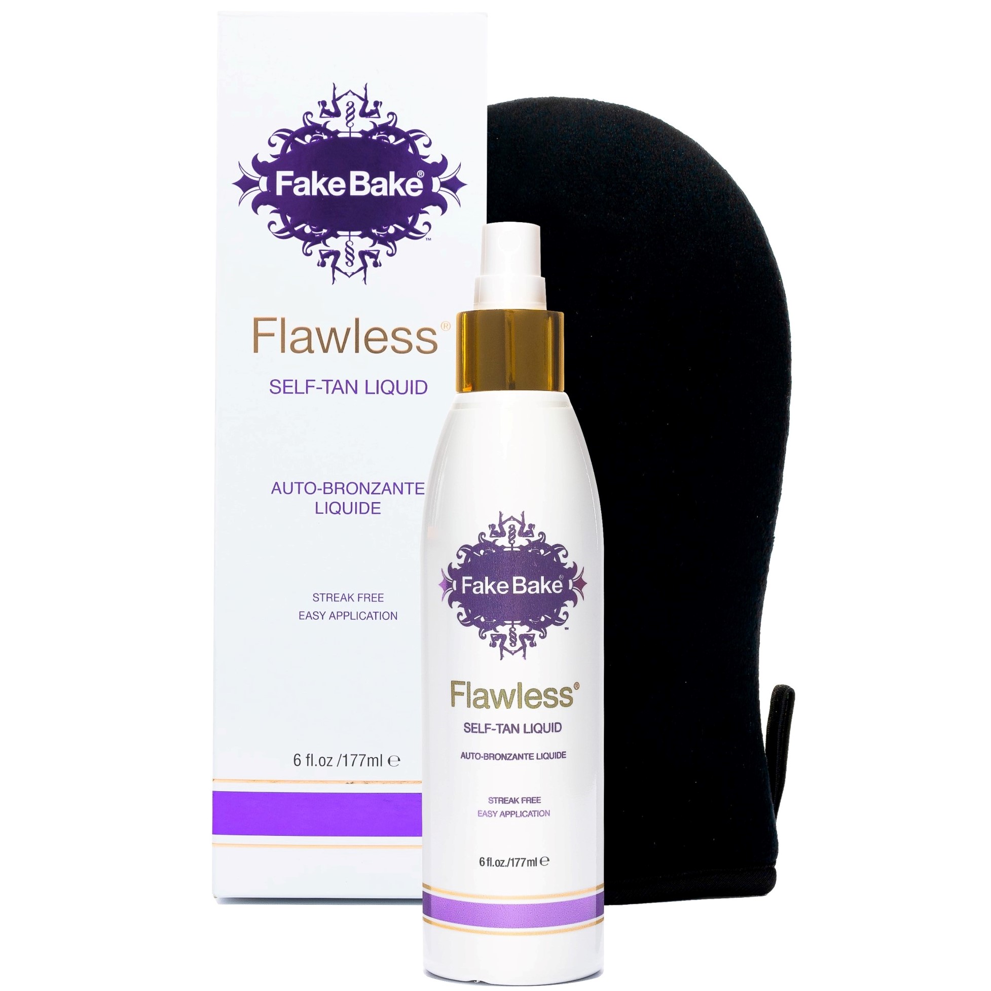 Fake Bake Flawless zestaw: samoopalacz w płynie, 177 ml + rękawica do aplikacji, 1 szt.