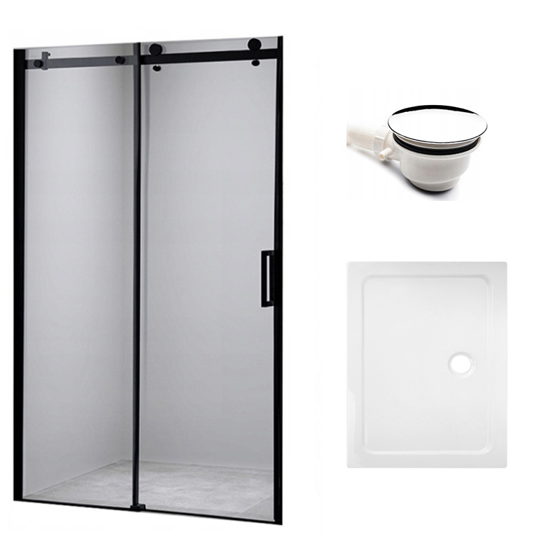 KABINA PRYSZNICOWA PROSTOKĄTNA Z BRODZIKIEM KZ03D/ST06C CHROM/BIAŁY 120x100 CM