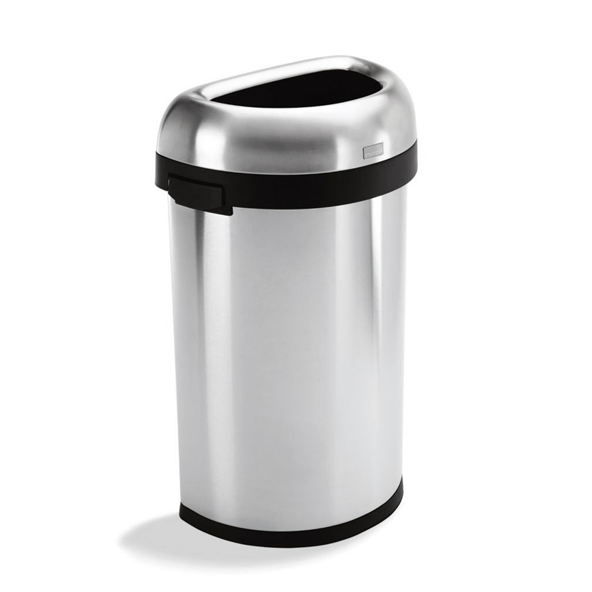 Simplehuman - Kosz na śmieci 60L BULLET OPEN półokrągły- stal