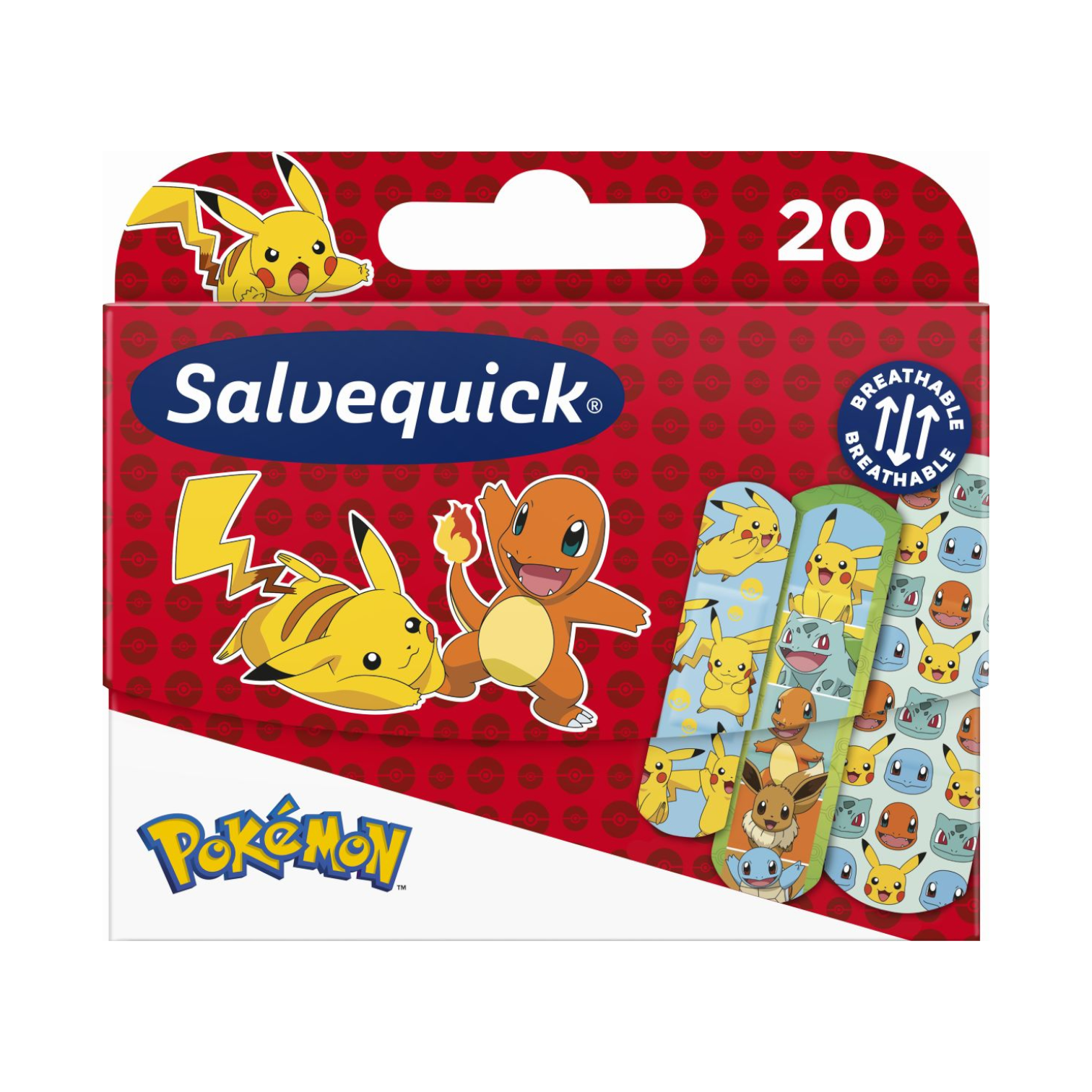 Salvequick Pokemon wyrób medyczny: plastry opatrunkowe dla dzieci, 20 szt./1 opak.