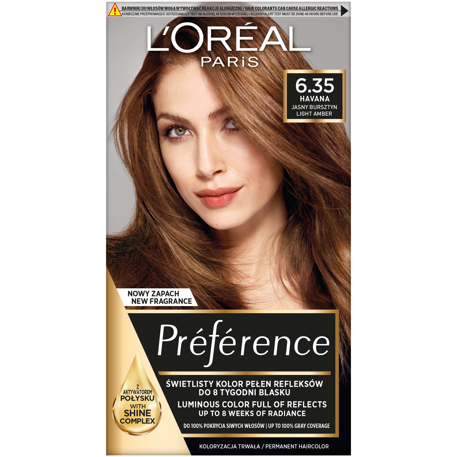 L'Oréal Paris Récital Préférence farba do włosów 6.35 jasny bursztyn, 1 opak.