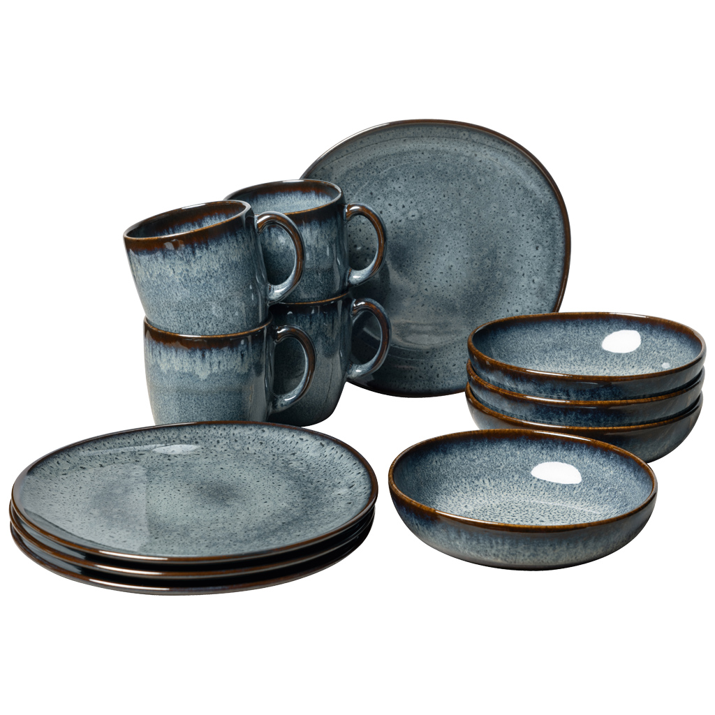 Villeroy&Boch - Zestaw śniadaniowy dla 4 os. (12 el.) Lave Gris