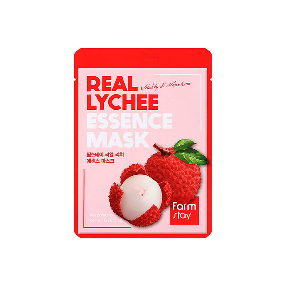 Farmstay Real Lychee Essence maska do twarzy, 23 ml