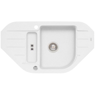 Zlewozmywak półtorakomorowy z ociekaczem ALVEUS Niagara 60 1126011 Biały 50x90