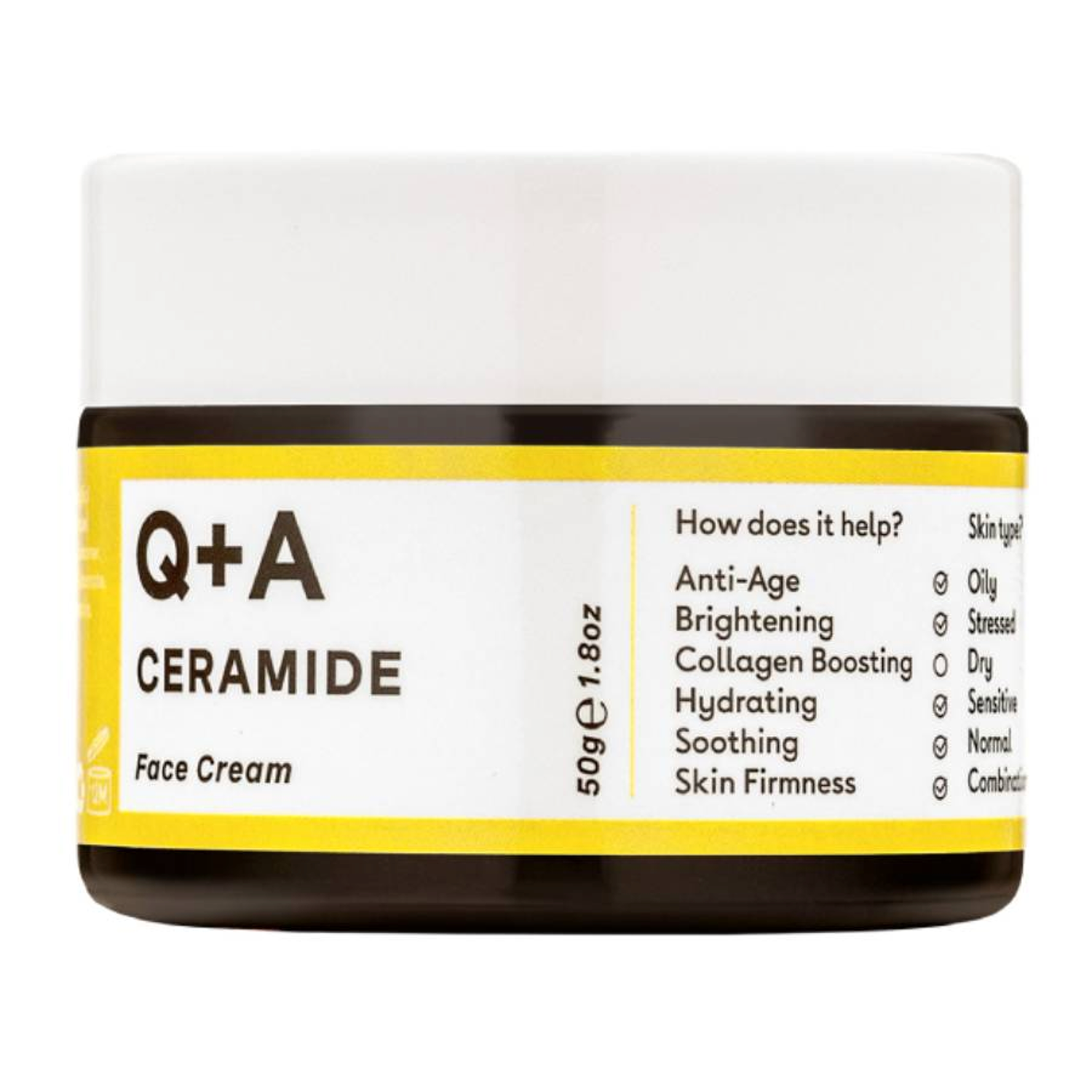 Q+A Ceramide ochronny krem do twarzy z ceramidami, 50 g