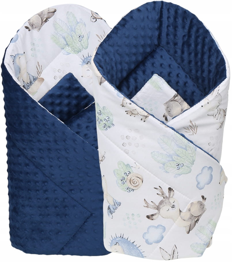 Babymam rożek becik niemowlęcy otulacz minky 80x80