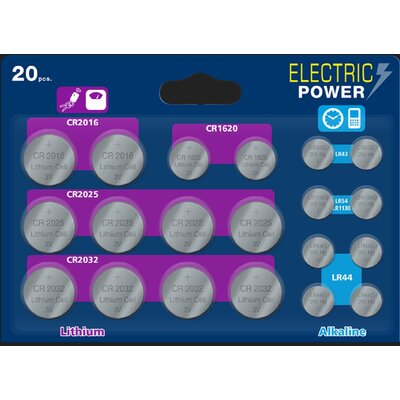 Baterie CR2032/CR2025/CR2016/CR1620/LR44/LR54/LR43 VARTA (20 szt.)