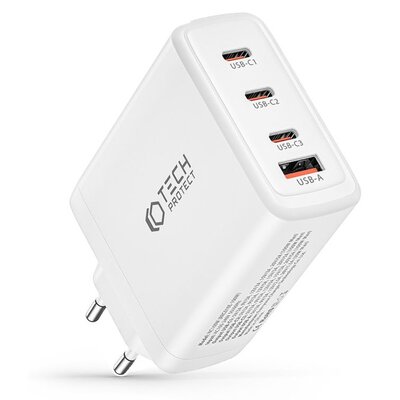 Ładowarka sieciowa TECH-PROTECT GaN 100W Biały