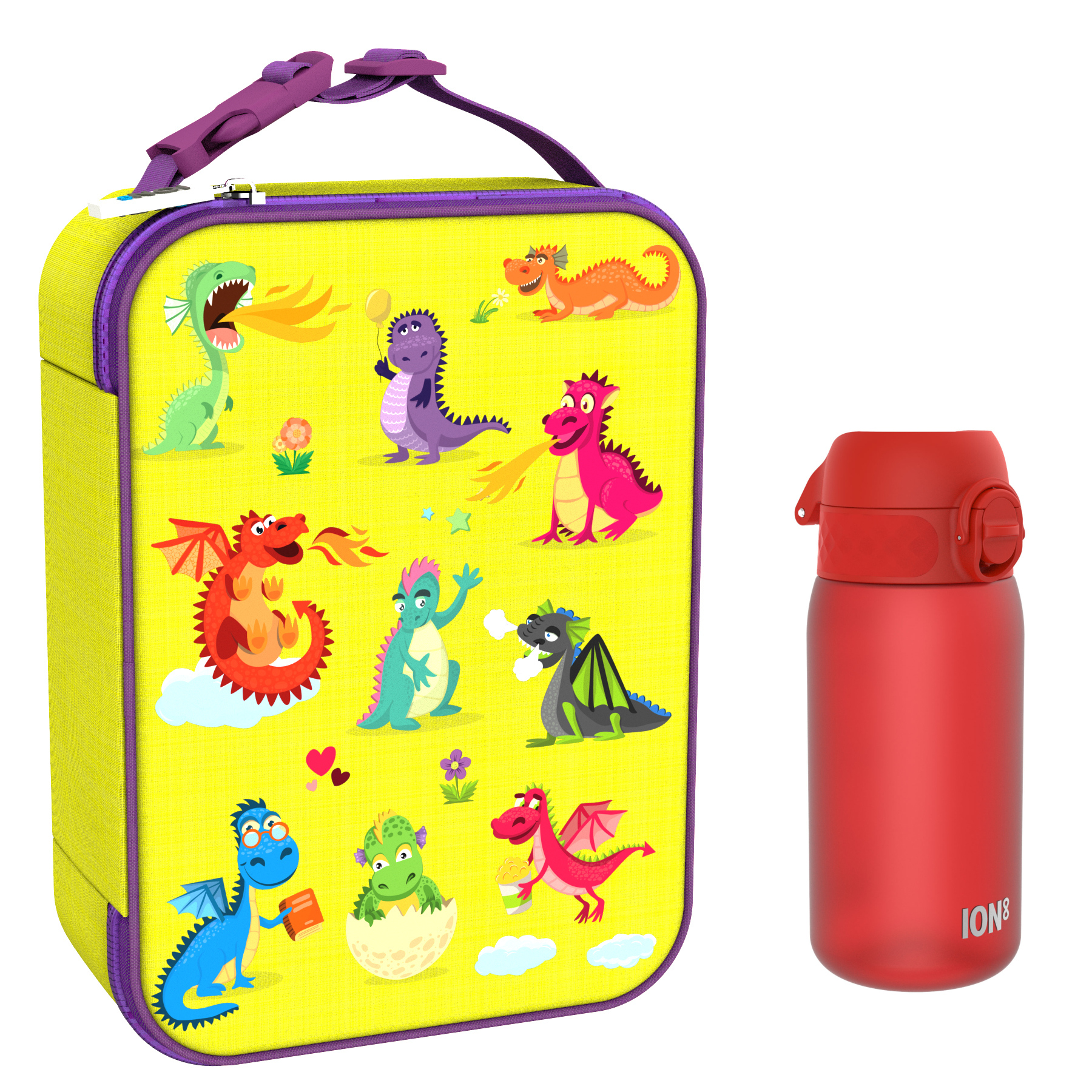 Ion8 zestaw: lunchbag Smoki, 1 szt. + bidon na wodę, poj. 0,4 l, 1 szt.