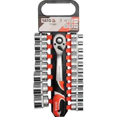 Zestaw kluczy nasadowych YATO YT-38681 (19 elementów)