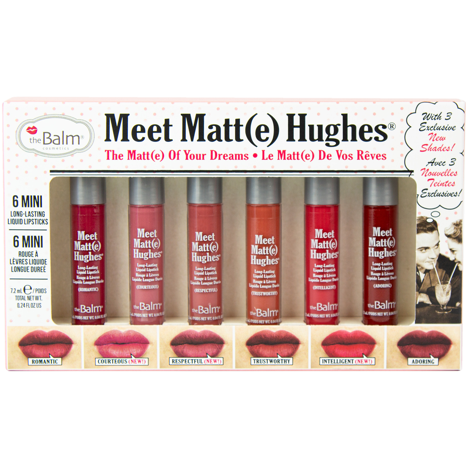 The Balm Meet Matt(e) Hughes zestaw #12: mini pomadka w płynie do ust, 6x1,2 ml