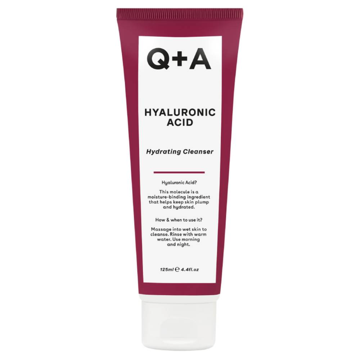 Q+A Hyaluronic Acid nawilżający żel do mycia twarzy z kwasem hialuronowym, 125 ml