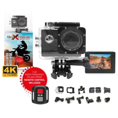 Kamera sportowa GOXTREME ENDURO BLACK 4K 30 fps, 8MPx, pilot, WiFi, 2” wyświetlacz, Wifi do 30 m szczelność do 30m