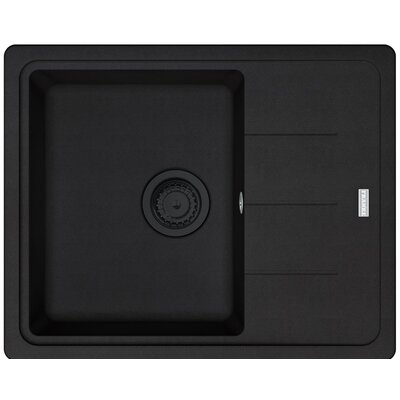 Zlewozmywak jednokomorowy z ociekaczem FRANKE Basis BFG 611-62 114.0693.558 Czarny mat 50x62