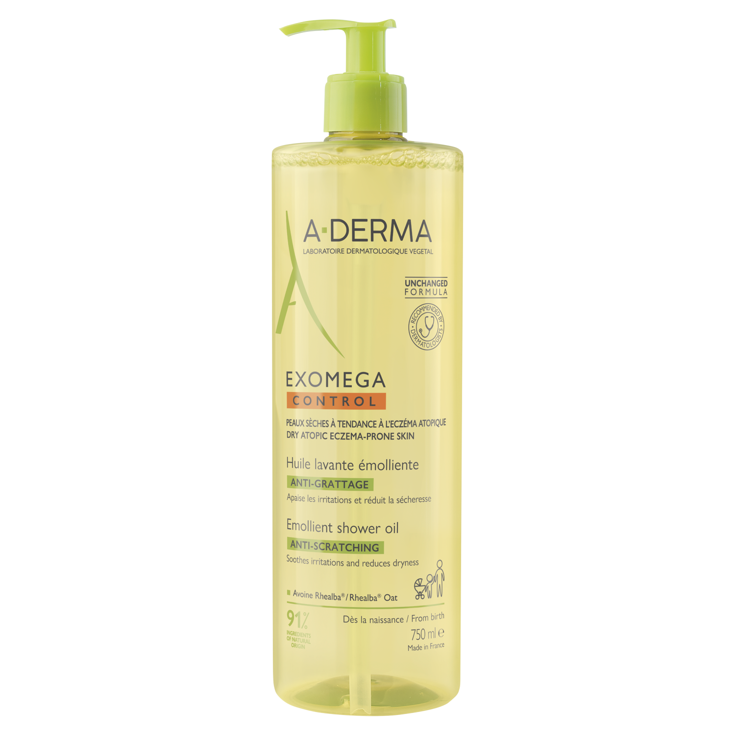 A-Derma Exomega Control olejek emolient pod prysznic, 750 ml