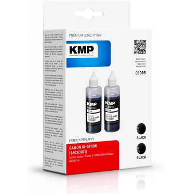 Zestaw tuszów KMP do Canon GI-590BK 1603C001 Czarny 2 x 70 ml 1572 0001