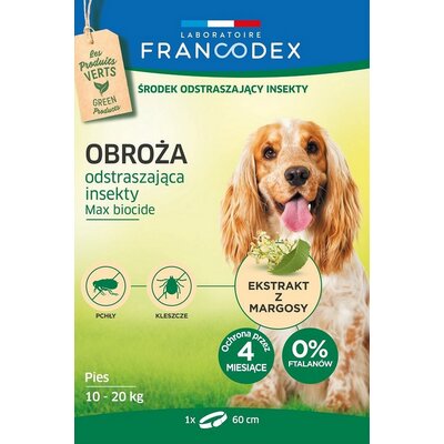 Obroża FRANCODEX Max biocide XL (60 cm) Szary