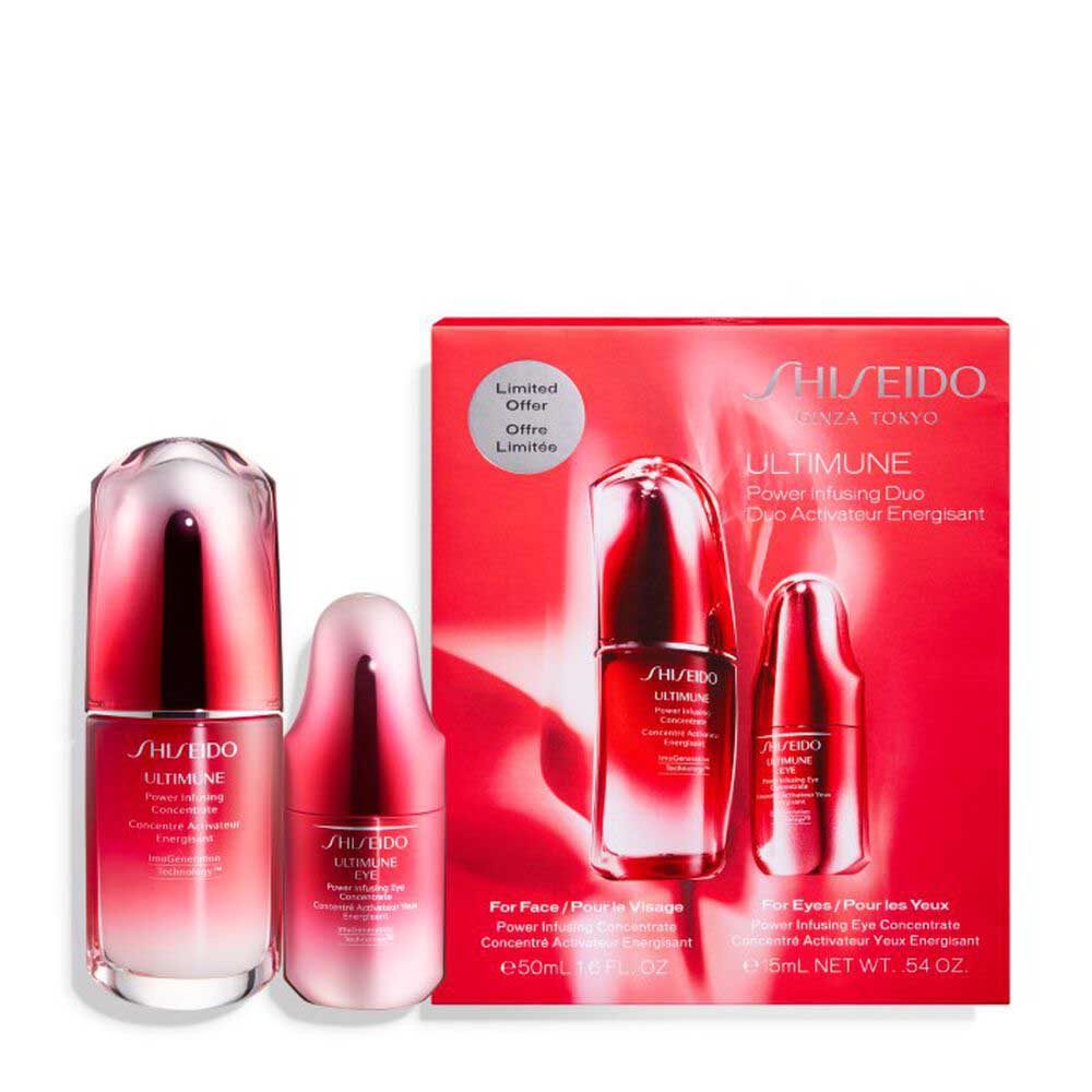 Shiseido Ultimune Power Infusing Duo zestaw: koncentrat do twarzy, 50 ml + koncentrat pod oczy, 15 ml