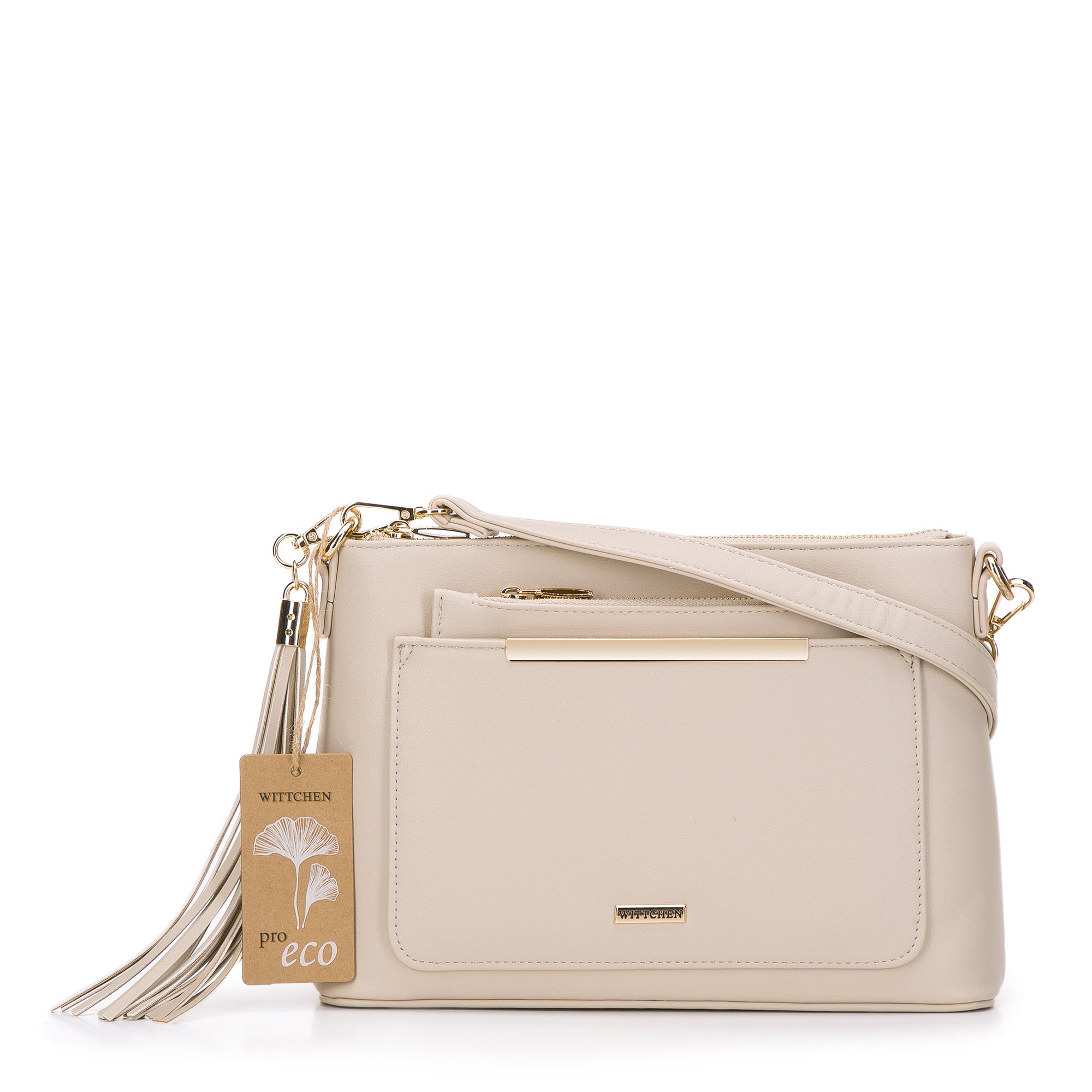 Damska listonoszka z wyjmowanym etui pro-eco jasny beż
