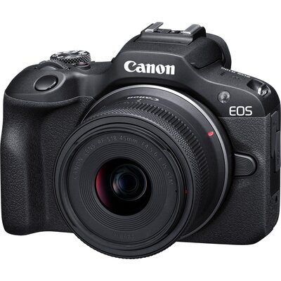 Aparat bezlusterkowy CANON EOS R100 + Obiektyw RFS 18-45mm f/4.5-6.3 IS STM, 24.2Mpix, 4K 24p