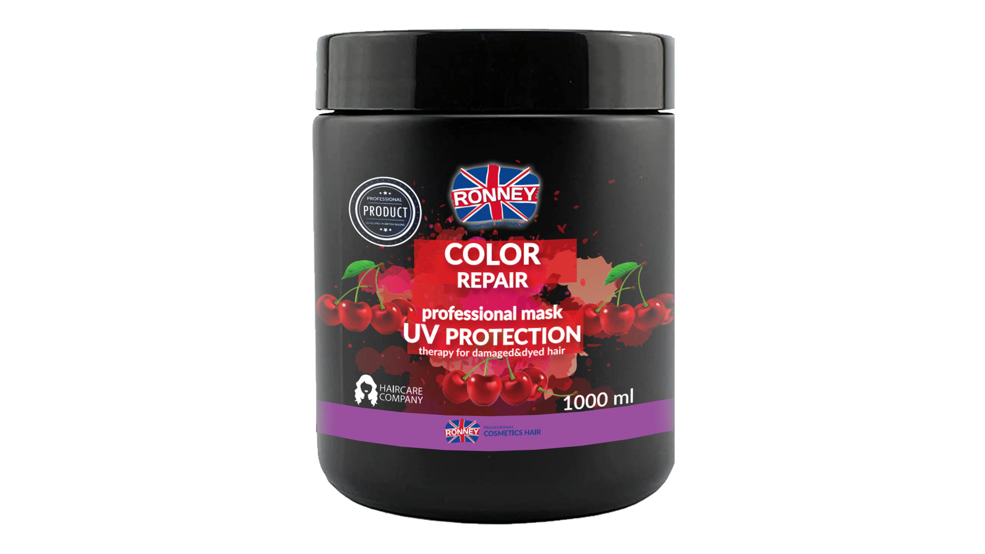 RONNEY Color Repair Cherry UV Protection maska do włosów farbowanych, 1000 ml