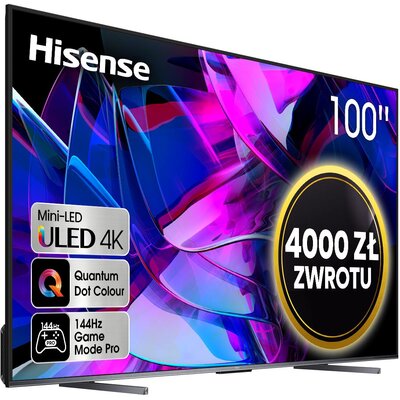 Telewizor HISENSE 100U7KQ 100" MINILED 4K 144 Hz VIDAA Dolby Atmos Dolby Vision HDMI 2.1