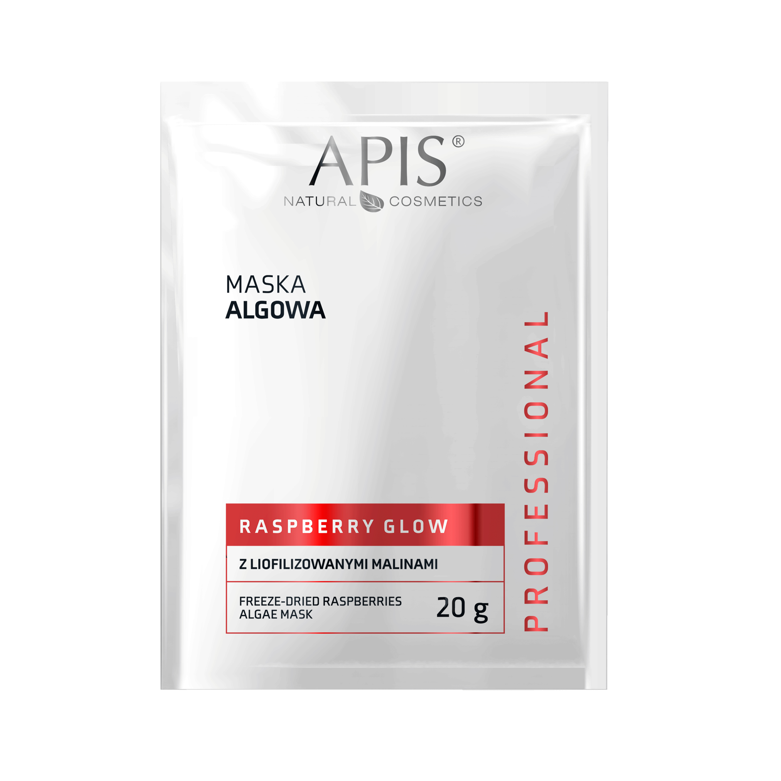 Apis Raspberry Glow regenerująca algowa maska do twarzy, 20 ml