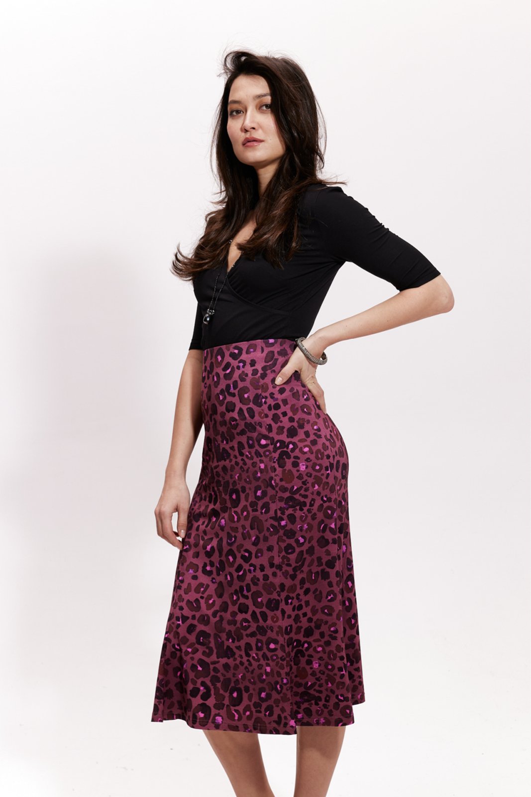 Risk Made in Warsaw Spódnica midi SIRENE print bloody leo S