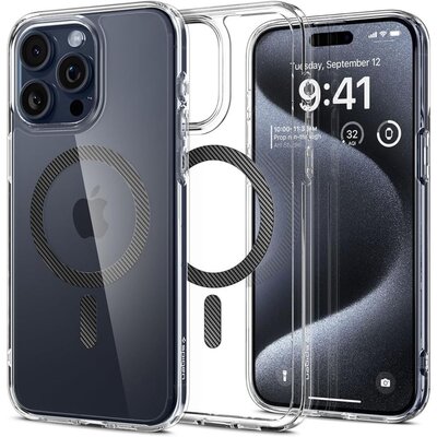 Etui SPIGEN Ultra Hybrid Mag MagSafe do Apple iPhone 15 Pro Carbon Fiber Przezroczysto-szary