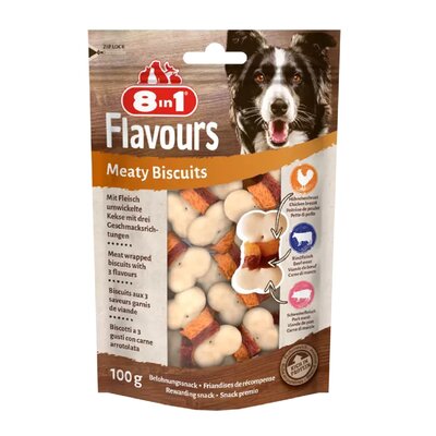 Przysmak dla psa 8IN1 Flavours Meaty Biscuits 100 g