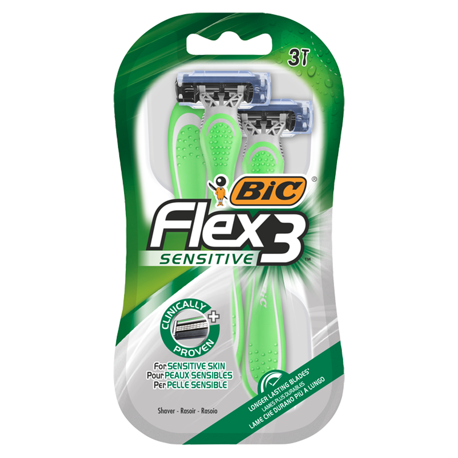 BIC Flex3 Sensitive maszynki do golenia, 3 szt./1 opak.
