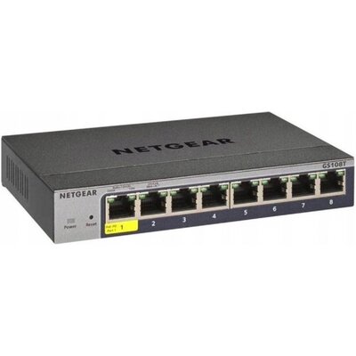 Switch NETGEAR GS108T-300PES Gigabit Ethernet, 8 portów, Funkcja PoE, Zarządzalny