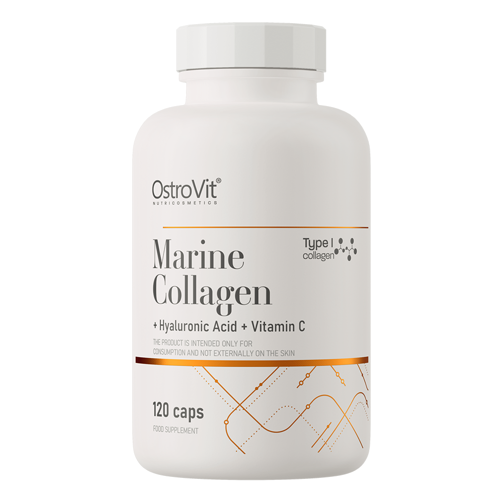 OstroVit Kolagen morski suplement diety z kwasem hialuronowym i wit. C, 120 kaps./1 opak.