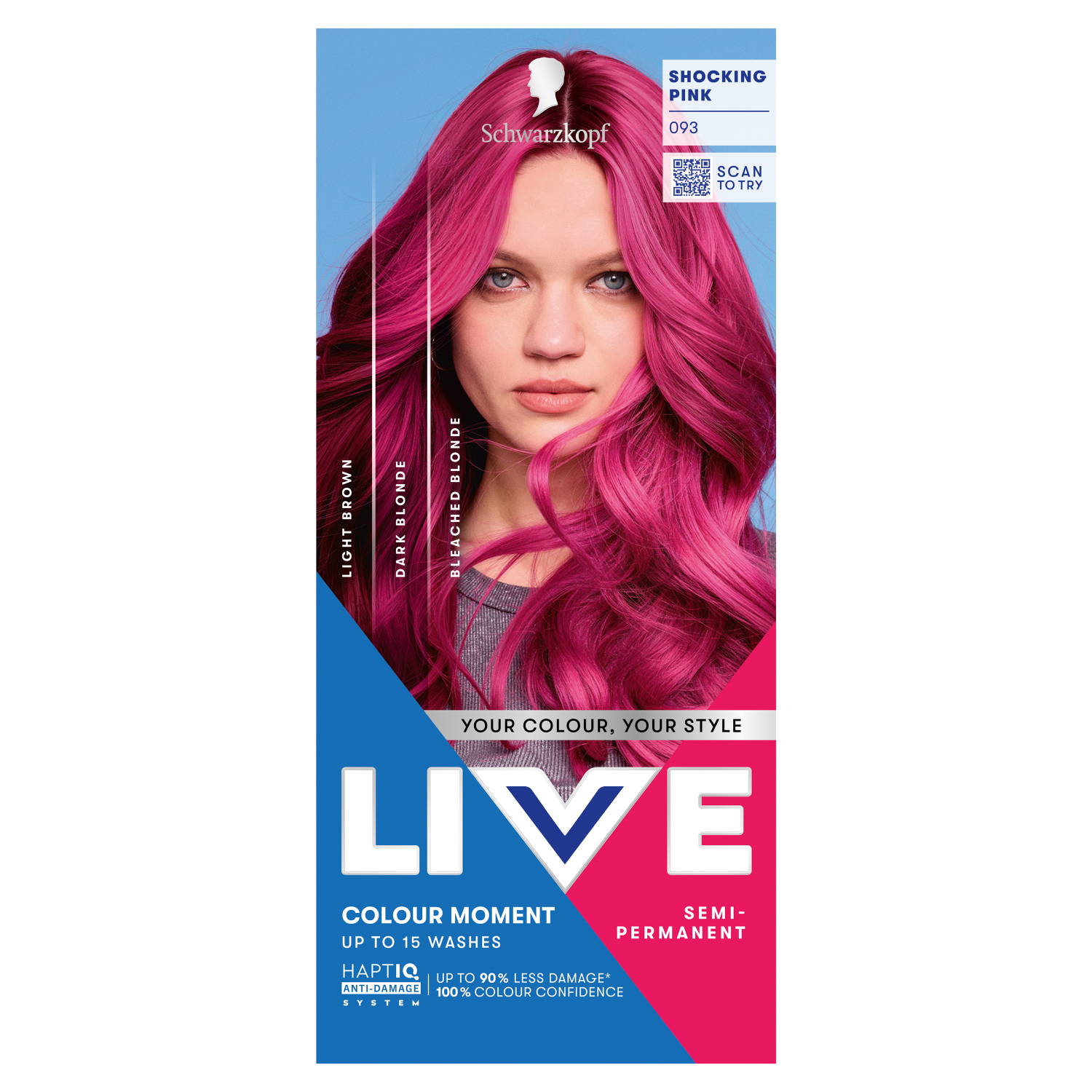 Live Ultra Brights farba do włosów shocking pink 093, 1 opak.