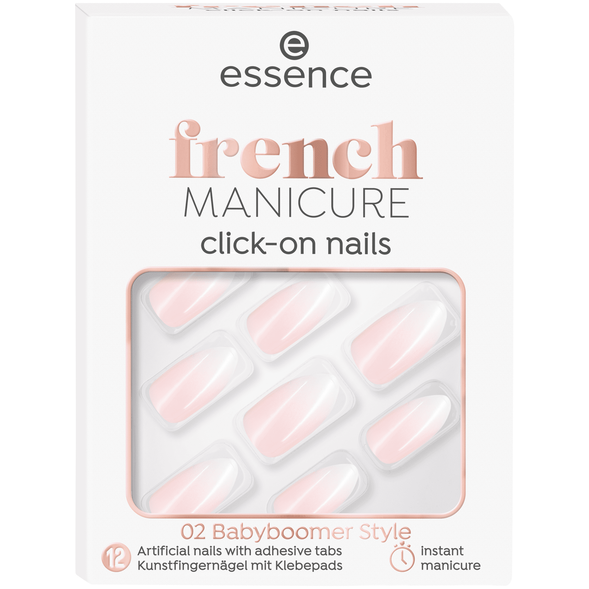 Essence Click-On sztuczne paznokcie 02, 12 szt./1 opak.