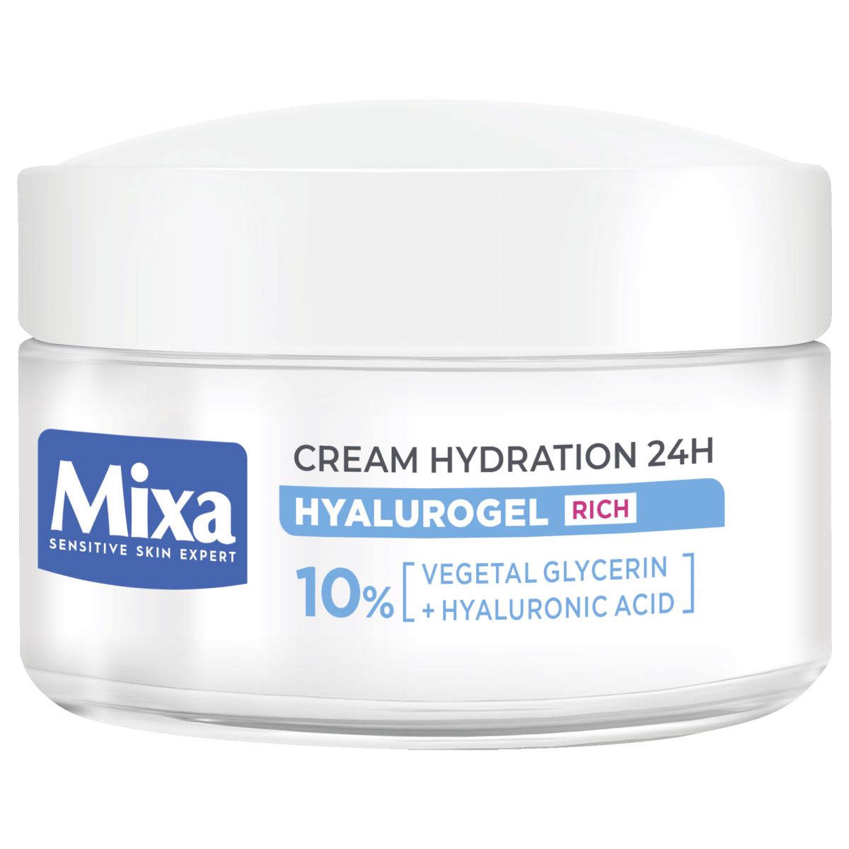 Mixa Hyalurogel krem intensywnie nawilżający do twarzy dla skóry wrażliwej, suchej i bardzo suchej, 50 ml