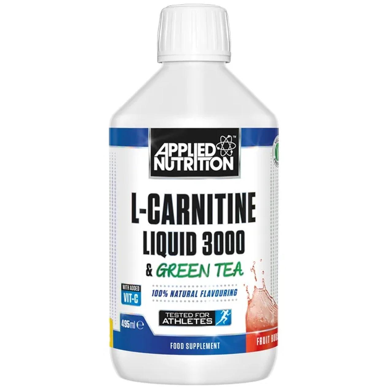 Applied Nutrition L-Carnitine 300 suplement diety L-Karnityna w płynie z zielona herbatą, Kwaśne jabłko, 495 ml