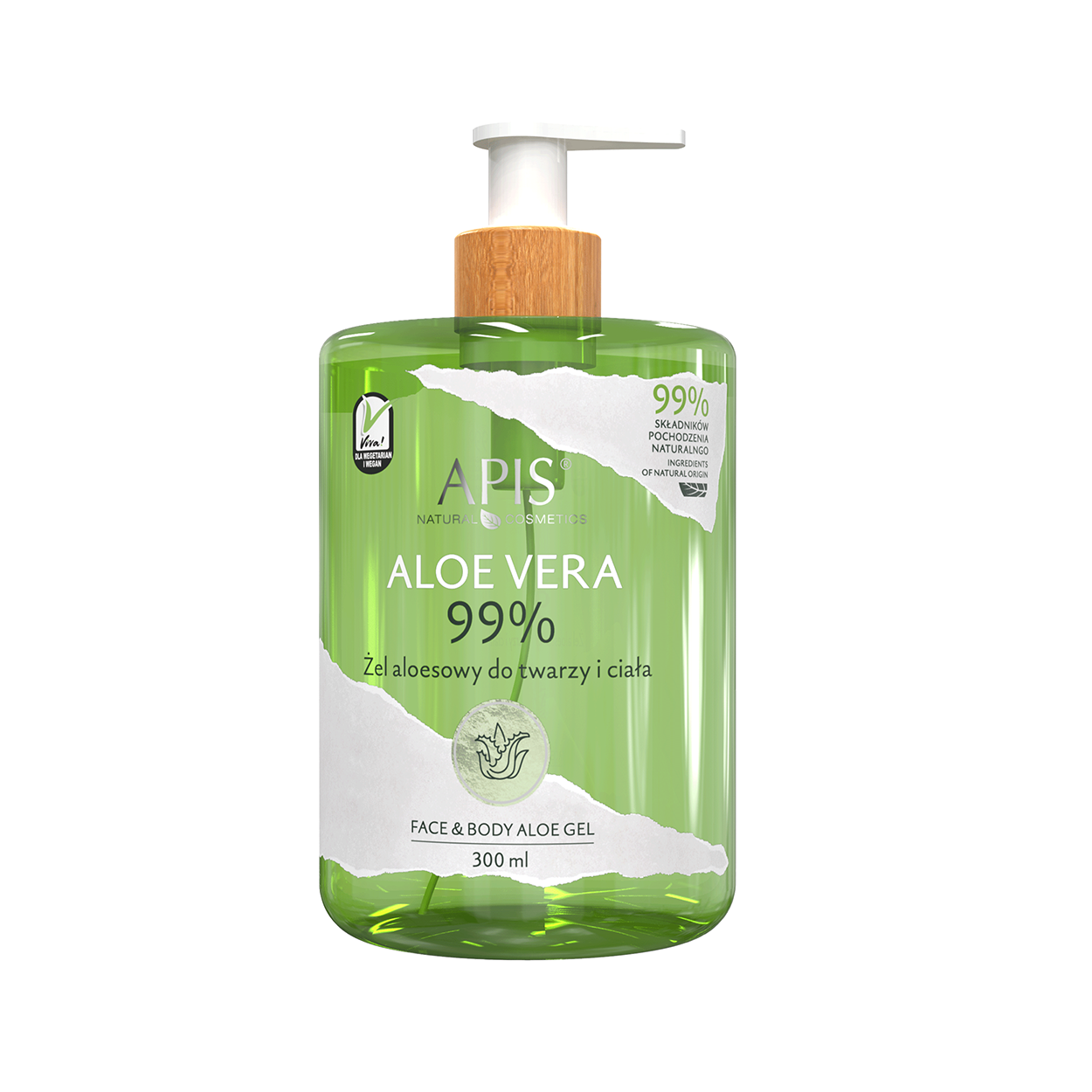 Apis Aloe Vera żel aloesowy do twarzy i ciała, 300 ml